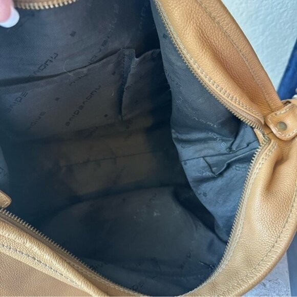 Nuovedive Italian Tan Brown Sienna Leather Satchel Purse Bag - Picture 9 of 10